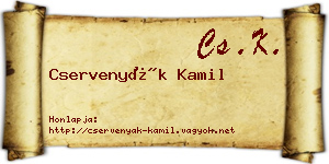Cservenyák Kamil névjegykártya